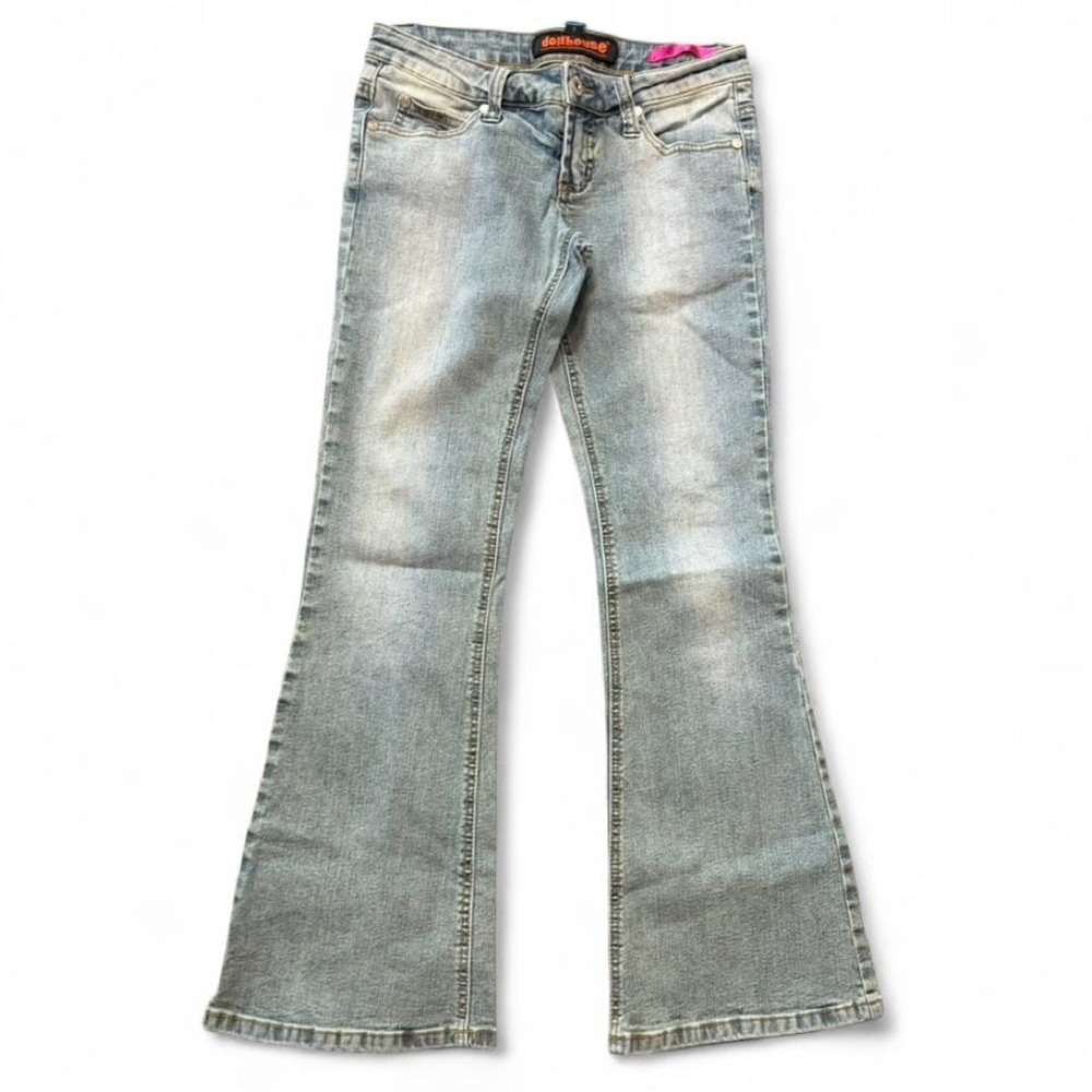 Vintage Y2K Dollhouse Low Rise Bell Bottom Flare Jeans, Women's Size 1